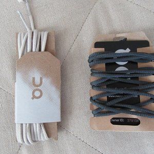 2 Pair of On Cloud Shoe Strings Ladies Size Ivory Dark Gray NEW